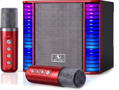Караоке-система 3-в-1 Inspire YS-310 Boombox Red + 2 беспроводных микрофона и RGB подсветка (YS-310-red)