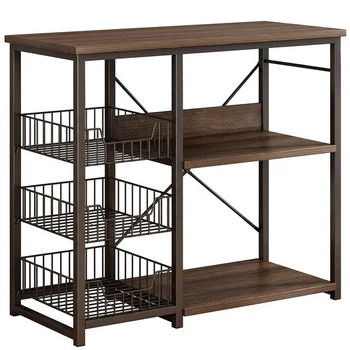 Стеллаж напольный RIAS R-80 с открытыми полками 80×80×30 см Brown (3_08235)
