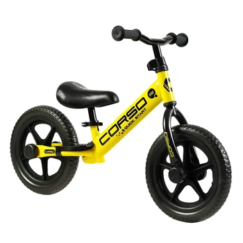 Дитячий беговел велобіг Corso Sprint JR-82566 сталева рама колесо 12" EVA піна Жовтий