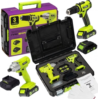 Zestaw Nac SMART NS-SET1-20V wkrętarka akumulatorowa + zakrętarka udarowa + akumulator + szybka ładowarka 20 V (5905842533370)