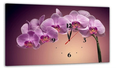 Картина на холсті MAKO Orchid Purple Pink з годинником 30×53 см безшумний плавний хід кварцовий механізм 3053-031