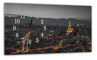 Картина на холсте MAKO Paris Night Gold с часами 30×53 см бесшумный плавный ход кварцевый механизм 3053-042
