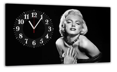 Картина на холсте MAKO Woman Classic Black White с часами 30×53 см бесшумный плавный ход кварцевый механизм 3053-030