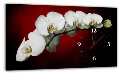 Картина на холсте MAKO Orchid Red с часами 30×53 см бесшумный плавный ход кварцевый механизм 3053-004