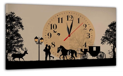 Картина на холсте MAKO Vintage Love Beige с часами 30×53 см бесшумный плавный ход кварцевый механизм 3053-015