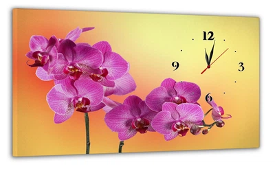 Картина на холсте MAKO Orchid Pink Orange с часами 30×53 см бесшумный плавный ход кварцевый механизм 3053-032