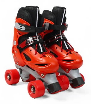 Розсувні ролики квади 98-65 S Best Roller колеса PVC, що світяться (розмір 31-34). Black and Red (193632)