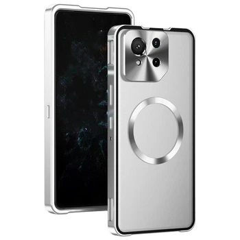 Чохол Metal Glass Ring для Asus ROG Phone 9 / Pro / 9 FE з металевим кільцем та додатковим захистом на камеру silver