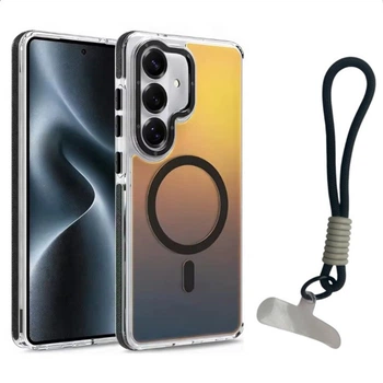 Чохол - накладка Omeve Chameleon для Samsung Galaxy S26 з MagSafe кільцем і шнурком black