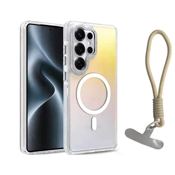 Чехол - накладка Omeve Chameleon для Samsung Galaxy S26 Ultra с кольцом MagSafe и шнурком transparent
