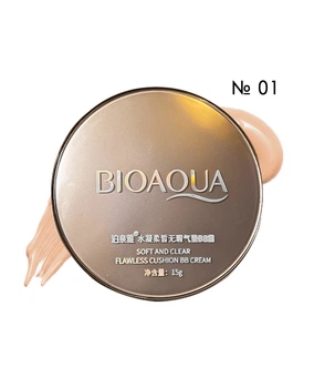 ВВ крем в кушоне с натуральным финишем Bioaqua Hydrating Soft And Flawless Air Cushion BB Cream тон 01