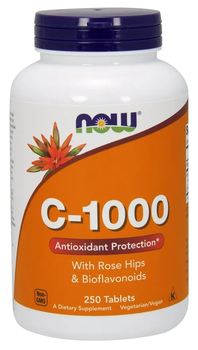 Witamina C NOW Foods Witamina C-1000 Dzika Róża i Bioflawonoidy 250 tabletek (733739006875)
