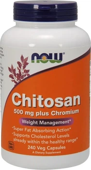 Suplement diety Now Foods Chitosan 500 mg plus Chromium 240 kapsułek (733739020260)