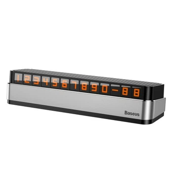 Автовізитка на торпедо Baseus Moonlight Box Series Temporary Parking Number Сріблястий