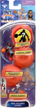 Набор фигурок Space Jam: A New Legacy - Леброн Джеймс, Багз Банни, Хитрий Койот и секретная фигурка, 4 шт