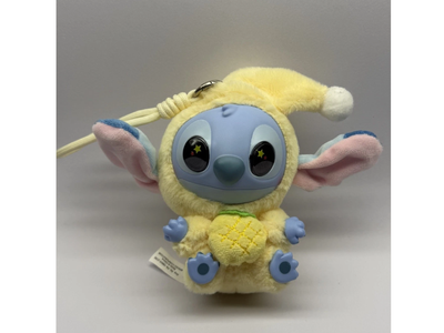 М'яка іграшка-брелок Stitch у костюмі зайчика з ананасом