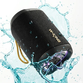 W-KING D110 15W mini boombox RGB Бездротова портативна колонка Bluetooth IPX7 TWS AUX SD TF card з підсвіткою та захистом від води