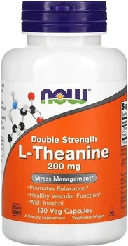 Suplement diety Now Foods L-Theanine Double Strength 200 mg 120 kapsułek (733739001481)