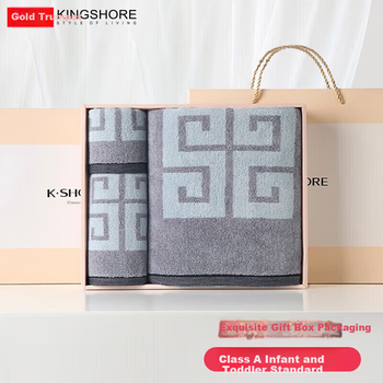 Набор полотенец KING SHORE хлопковый, банное + квадратное, подарочный
