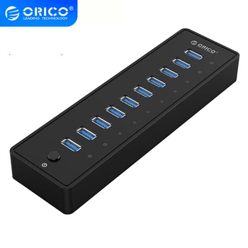 USB-концентратор ORICO 3.0, высокоскоростная док-станция расширения на 10 портов, конвертер-концентратор для ноутбука, отдельный коммутатор с блоком питания P10-U3