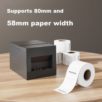 Deli DL-801P (НОВЫЙ), Jingdong, Термопринтер чеков на вынос, для супермаркетов, розничной торговли, предприятий общественного питания, магазинов молочного чая Meituan Wolemei, 80-мм принтер чеков, модель с USB-подключением.