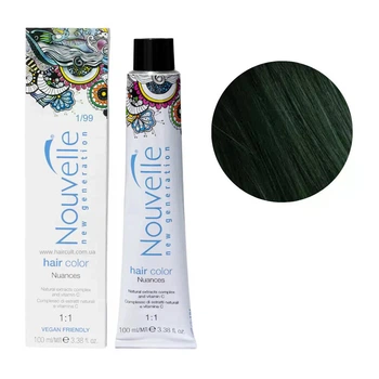 Фарба для волосся Nouvelle Hair Color 1/99 Чорно-зелений 100 мл