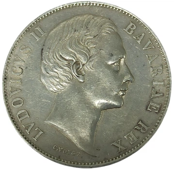 Колекційна срібна монета "1 талер" Людвіг II 18,5 г 1866-1871 роки Патрона