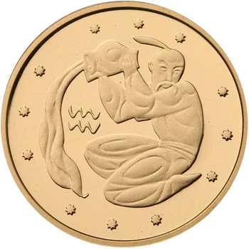 Колекційна золота монета "Водолій" 1,24 г Україна 2007 рік
