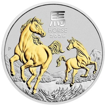 Колекційна срібна монета “Lunar III - Рік Коня” GILDED 31,1 г 2026 рік