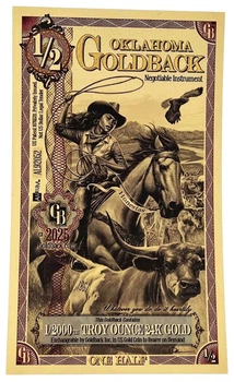 Колекційна золота банкнота "1/2 Goldback - Aurum Gold Foil Note"