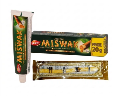 Зубна паста місвак miswak 120 грамів +20 грамів (велика упаковка) + палочка місвак