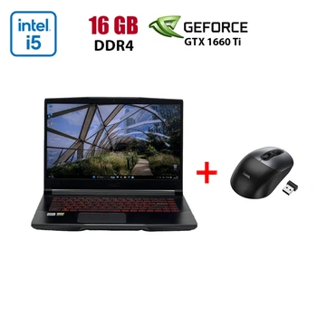 Ігровий ноутбук Б-клас MSI GF65 Thin 10SDR / 15.6" (1920x1080) IPS / Intel Core i5-10300H (4 (8) ядра по 2.5 - 4.5 GHz) / 16 GB DDR4 / 480 GB SSD / nVidia GeForce GTX 1660 Ti, 6 GB GDDR6, 192-bit / WebCam б/в + Подарунок Бездротова миша HOCO GM28