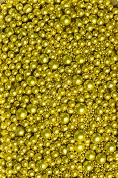 Посыпка кондитерская SD Pearls сахарные шарики зеркальные золото 3–10 мм 1кг
