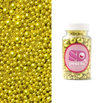Посыпка кондитерская SD Pearls сахарные шарики зеркальные золото 3–10 мм 100г