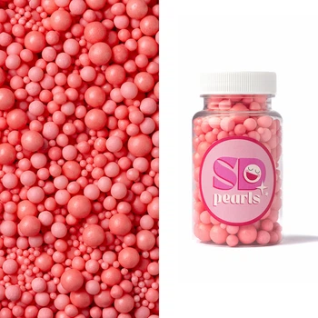 Посыпка кондитерская SD Pearls сахарные шарики розовые 3-10мм 100г