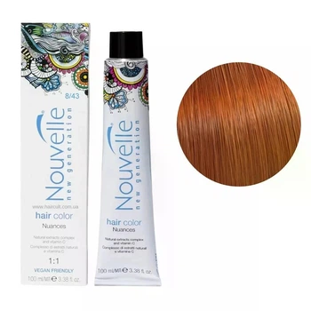 Фарба для волосся Nouvelle Hair Color 8/43 Світло-мідний золотисто-коричневий 100 мл