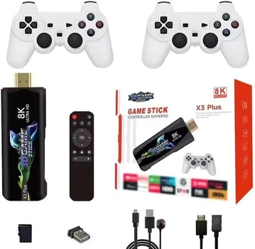 Игровая консоль Game Stick X3 Plus 8K ретро система HDMI с контроллером и пультом