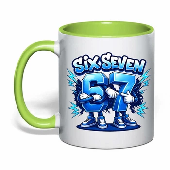 Чашка з друком "Six seven" №5 (колір салатовий) (41168)