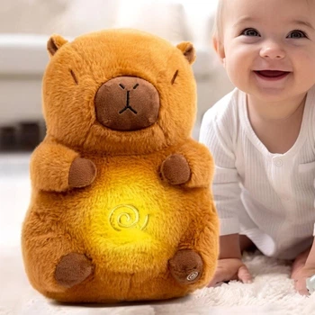Коричнева Інтерактивна дихаюча Капібара Snuggle Pulse CapyBuddy 30 см м'яка плюшева іграшка 6260151-B/3