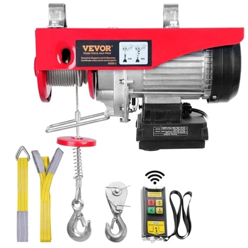 Электрическая лебедка VEVOR WX550-2 / 12 м / 510W / до 250 кг / 10 м/мин / Дистанционное управление / Красный 100673765