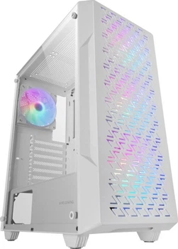 Корпус Mars Gaming MC-GEO / без БП / ATX / Mid-Tower / Сетчатая панель / Закаленное стекло / 4x120мм FRGB вентилятора / Белый