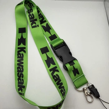 Брелок для ключей с карабином шнурок на шею ремешок KAWASAKI зеленый