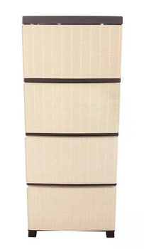 Комод пластиковий RIO dark beige Бежевий на 4 яруси