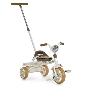 Велосипед дитячий триколісний Turbotrike MT 1037-1 Beige (колеса: EVA, переднє: Ø8", задні: Ø6", фара, музика, батьківська ручка, багажник з кришкою)