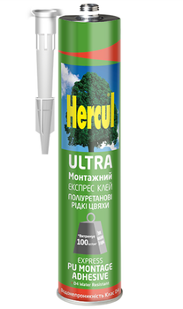 Клей монтажный полиуретановый жидкие гвозди Hercul Ultra 280мл прозрачный