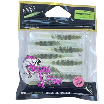 Приманка Crazy Fish Ringo 2" 91-50-16-6 вкус кальмар уп. (8шт),91-50-16-6