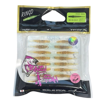 Приманка Crazy Fish Ringo 1.2" 89-30-32-6 вкус кальмар уп. (16шт),89-30-32-6