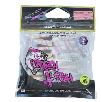 Приманка Crazy Fish Nano Minnow 1,1" 68-27-14/25-1 анис упак (16шт),68-27-14/25-1