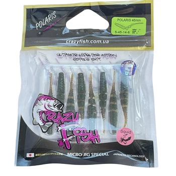 Приманка Crazy Fish Polaris 1.8" 5-45-14-6 вкус кальмар уп. (8шт),5-45-14-6