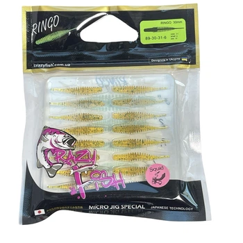Приманка Crazy Fish Ringo 1.2" 89-30-31-6 смак кальмар уп. (16шт),89-30-31-6